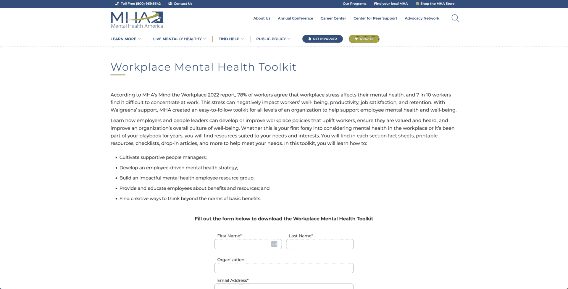 Workplace Wellness Toolkit | Mental Health America (MHA) of the Mid-South